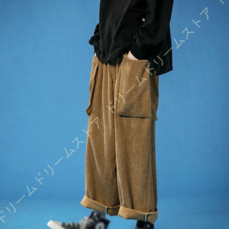 ワイドパンツ メンズ リラックスパンツ 無地 カーゴパンツ 太め モード 大きいサイズ アウトドア カジュアル 春 夏 ゆったり キャンプ ボ個性 秋 