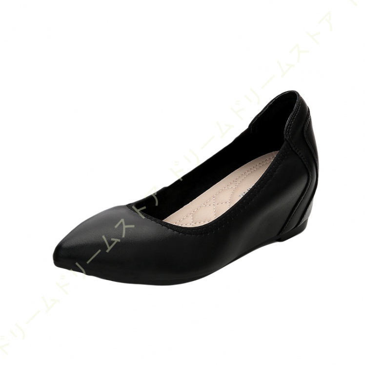 スリッポン ハイヒール 5CM 疲れない クッション 女性 ポインテッドトゥ 脱げない 大きいサイズ ウェッジパンプス 通勤 フォーマル 結婚式 冠婚葬祭 