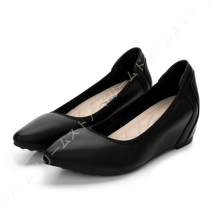 スリッポン ハイヒール 5CM 疲れない クッション 女性 ポインテッドトゥ 脱げない 大きいサイズ ウェッジパンプス 通勤 フォーマル 結婚式 冠婚葬祭 