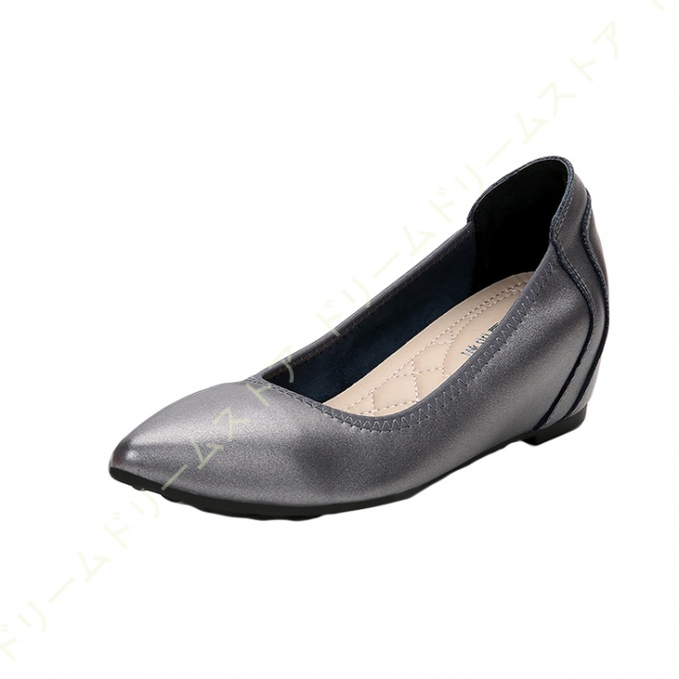 スリッポン ハイヒール 5CM 疲れない クッション 女性 ポインテッドトゥ 脱げない 大きいサイズ ウェッジパンプス 通勤 フォーマル 結婚式 冠婚葬祭 