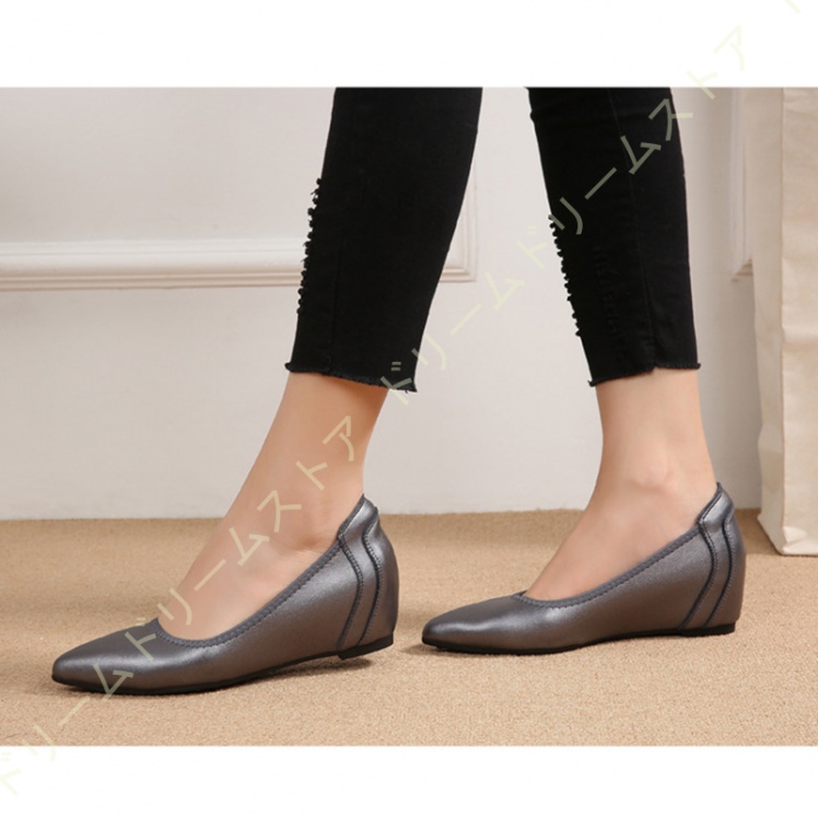 スリッポン ハイヒール 5CM 疲れない クッション 女性 ポインテッドトゥ 脱げない 大きいサイズ ウェッジパンプス 通勤 フォーマル 結婚式 冠婚葬祭 