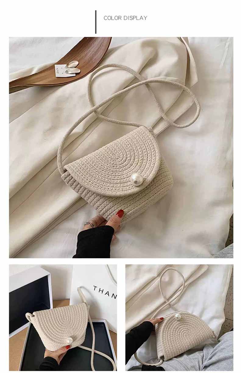 ストロー かごバッグ レディース カゴバッグ ワンポイントパール付き ショルダーバッグ ミニバッグ 夏 オシャレ ショルダー 