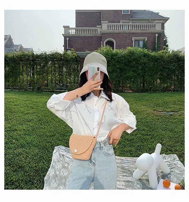 ストロー かごバッグ レディース カゴバッグ ワンポイントパール付き ショルダーバッグ ミニバッグ 夏 オシャレ ショルダー 