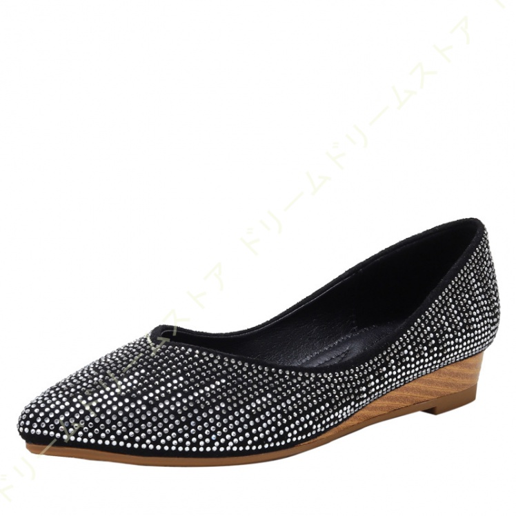 パンプス レディース 脱げない ローヒール 3CM ウェッジソール オフィス ウェッジ 発表会 ポインテッドトゥ カジュアル 歩きやすい フラット 木目 大人 