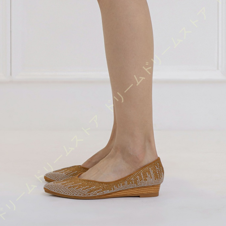 パンプス レディース 脱げない ローヒール 3CM ウェッジソール オフィス ウェッジ 発表会 ポインテッドトゥ カジュアル 歩きやすい フラット 木目 大人 