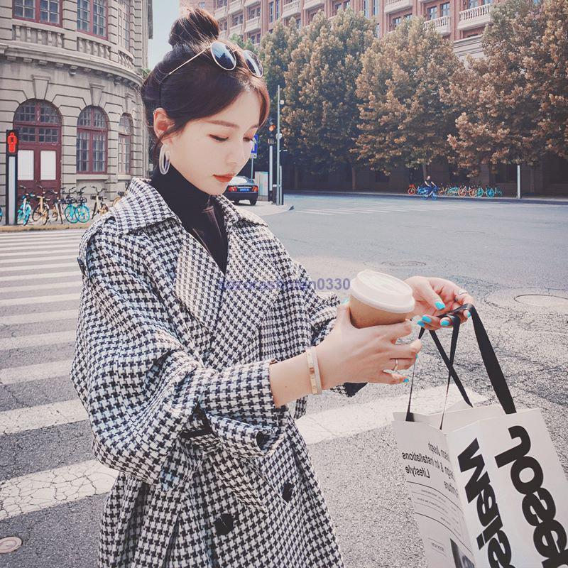 トレンチコート レディース 秋服 ロング 春 ミディアム アウター おしゃれ 千鳥柄 韓国風 チェスターコート 着痩せ 30代40代50代 通勤 