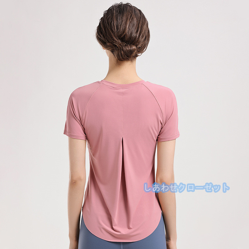 ヨガウェア レディース トップス 半袖 Tシャツ ホットヨガ スポーツウェア かわいい 吸汗 ランニングウェア おしゃれ 速乾 フィットネス 