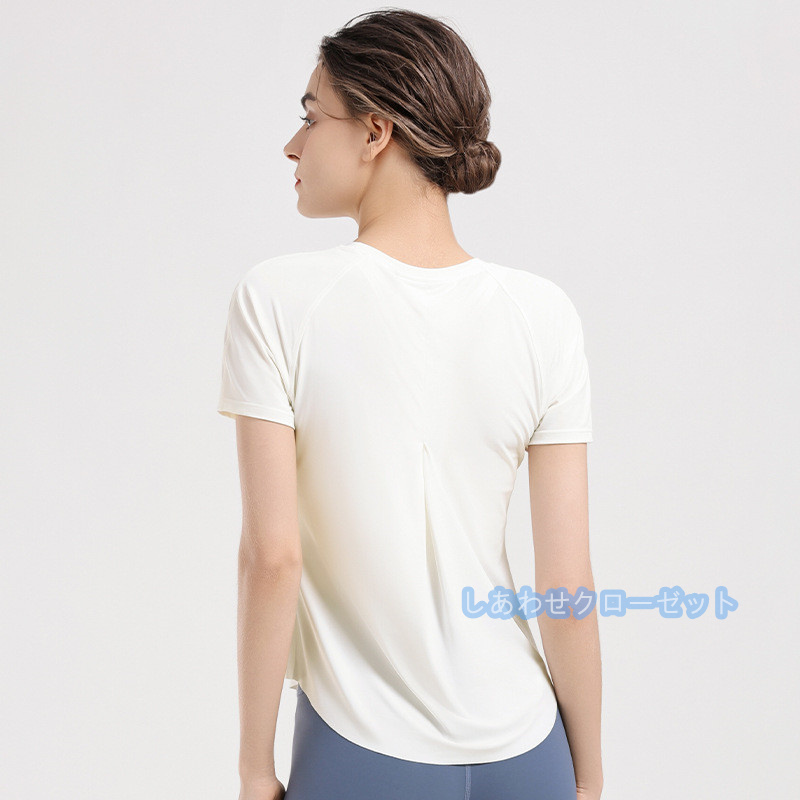 ヨガウェア レディース トップス 半袖 Tシャツ ホットヨガ スポーツウェア かわいい 吸汗 ランニングウェア おしゃれ 速乾 フィットネス 