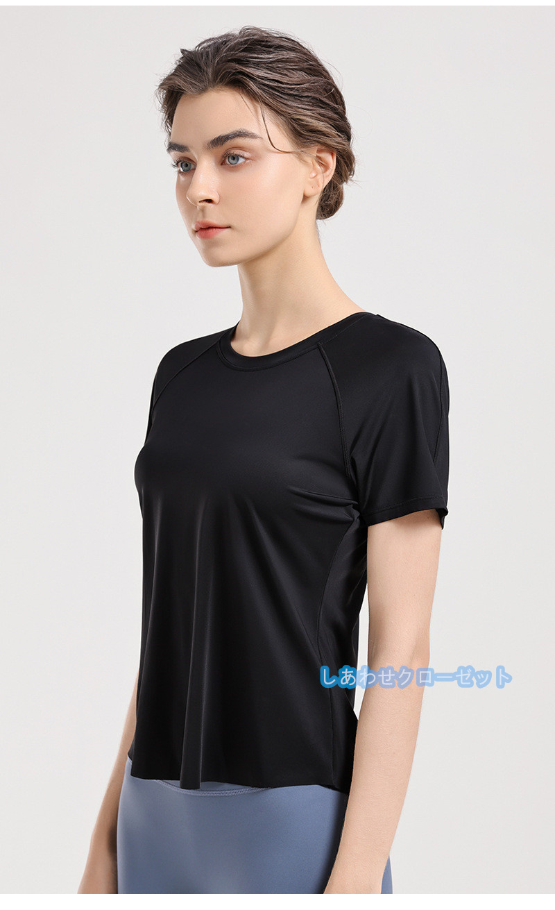ヨガウェア レディース トップス 半袖 Tシャツ ホットヨガ スポーツウェア かわいい 吸汗 ランニングウェア おしゃれ 速乾 フィットネス 
