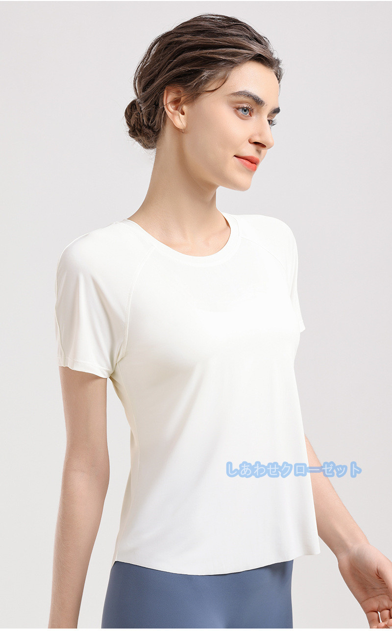 ヨガウェア レディース トップス 半袖 Tシャツ ホットヨガ スポーツウェア かわいい 吸汗 ランニングウェア おしゃれ 速乾 フィットネス 