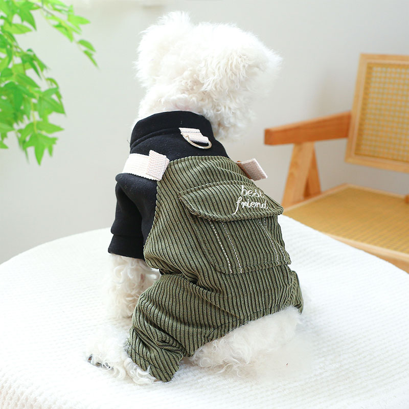 ペットウェア ペット用品 犬 猫 犬の服 洋服 かわいい 春秋 部屋着 小型犬 安い おしゃれ 寝間着 オールインワン コール天 お散歩 パンツ お出かけ 