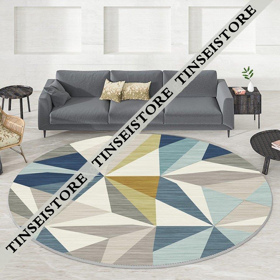 北欧 ラグマット 部屋 丸型カーペット 円形 ラグ モロッコ柄 書斎 床暖房対応 ホール 柄 滑り止め 柔らか 幾何学 防音 洗える おしゃれ マット ラグ 