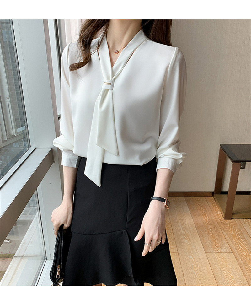 ブラウス レディース シャツ ボウタイブラウス ボウタイ プルオーバー 上品 通勤 きれいめ 無地 シンプル OL フォーマル オフィス 長袖シャツ 