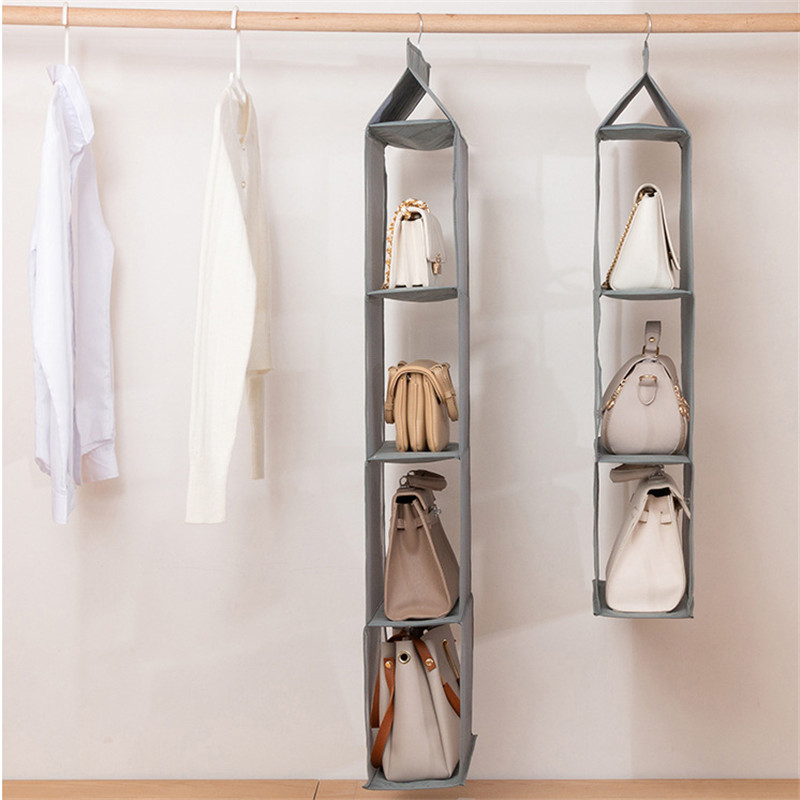 吊り下げ式 バッグ収納 吊り下げ収納 カバン収納 ハンガー収納 中身可視 フック付き 整理整頓 お片付け折りたたみ 壁掛け 壁掛け 無地 防塵 