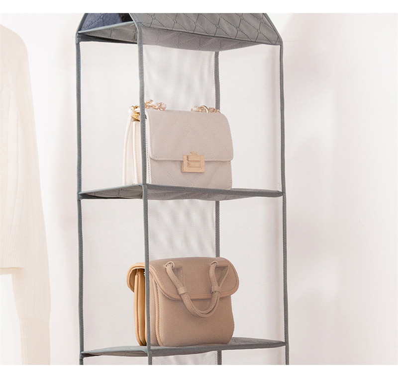 吊り下げ式 バッグ収納 吊り下げ収納 カバン収納 ハンガー収納 中身可視 フック付き 整理整頓 お片付け折りたたみ 壁掛け 壁掛け 無地 防塵 