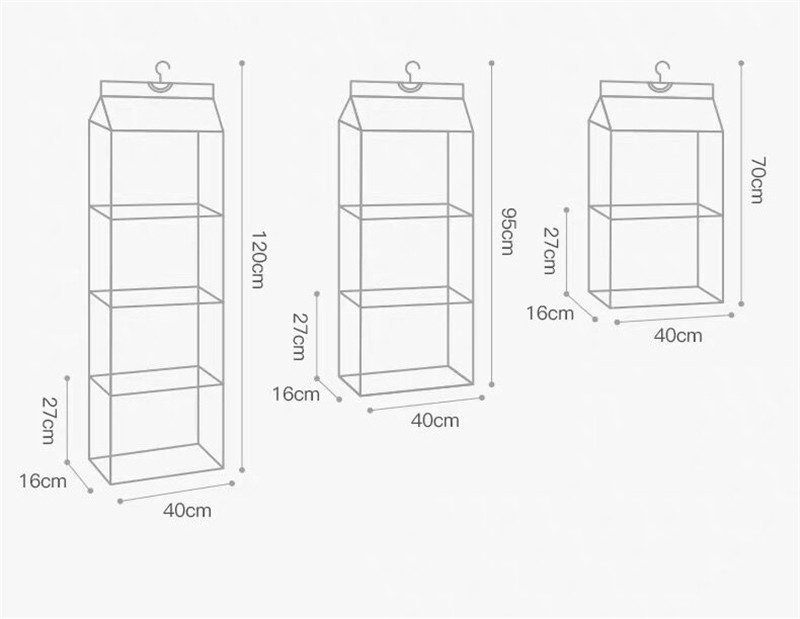 吊り下げ式 バッグ収納 吊り下げ収納 カバン収納 ハンガー収納 中身可視 フック付き 整理整頓 お片付け折りたたみ 壁掛け 壁掛け 無地 防塵 
