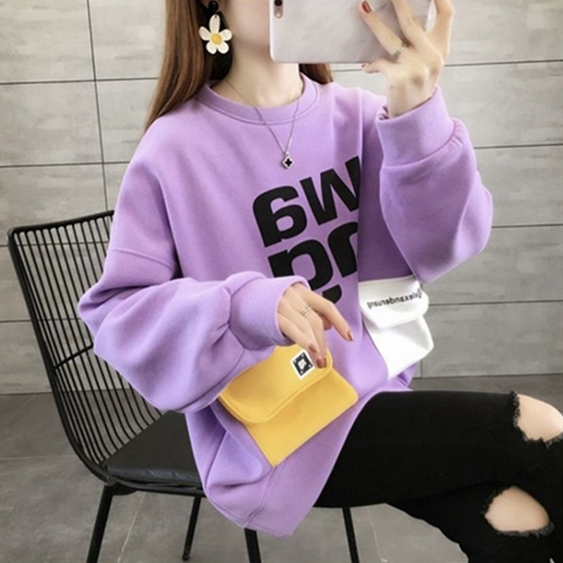 お取り寄せ商品 スウェット 裏起毛 トップス レディース 大きいサイズ対応 プリン ポケット付き おしゃれ クールネック 長袖 3COLORS S-4XL ゆったり カジュアル