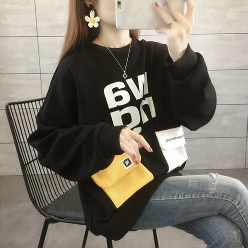 お取り寄せ商品 スウェット 裏起毛 トップス レディース 大きいサイズ対応 プリン ポケット付き おしゃれ クールネック 長袖 3COLORS S-4XL ゆったり カジュアル