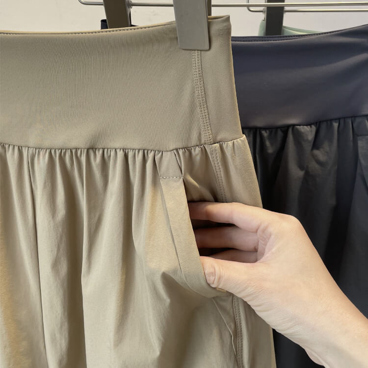 ハーフパンツ パンツ スポーツ 膝上 ショート丈 ワイド レディース スポーツウェア ポケット ハイウエスト スポーツウエア フィットネス 五分丈 