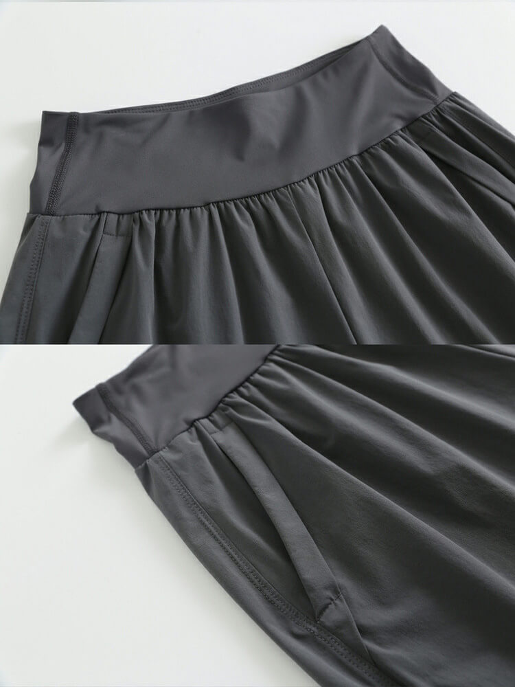 ハーフパンツ パンツ スポーツ 膝上 ショート丈 ワイド レディース スポーツウェア ポケット ハイウエスト スポーツウエア フィットネス 五分丈 