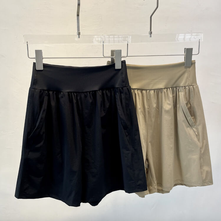 ハーフパンツ パンツ スポーツ 膝上 ショート丈 ワイド レディース スポーツウェア ポケット ハイウエスト スポーツウエア フィットネス 五分丈 