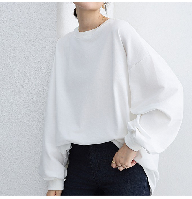 カットソー 長袖 レディース ボーダーカットソー トップス Tシャツ カジュアル ゆったり オーバーサイズ 