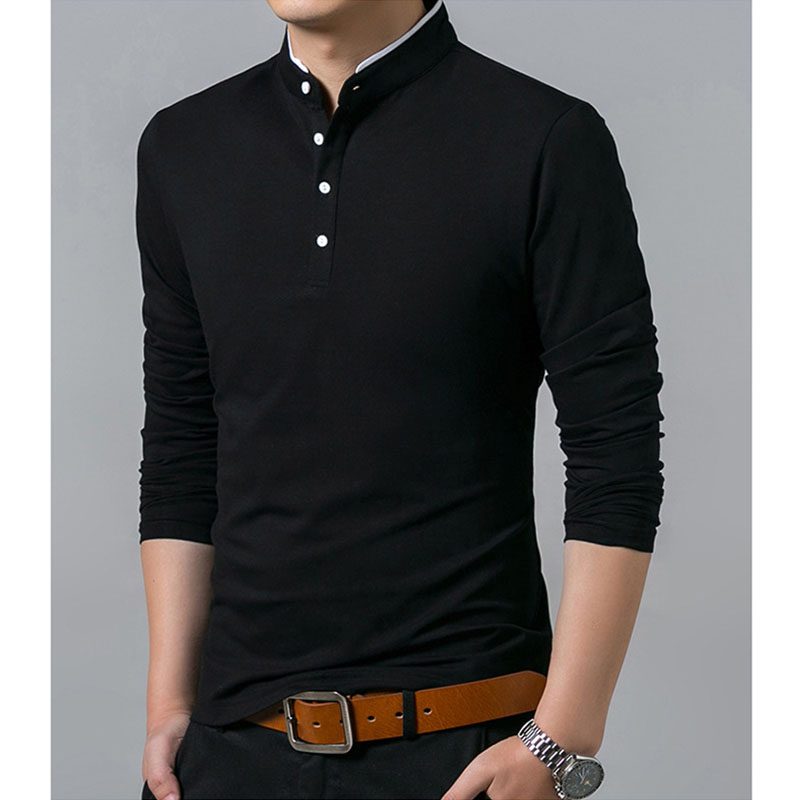 ヘンリーネック 長袖 メンズ Tシャツ カットソー ロンT カジュアル 無地 アウトドア ロングTシャツ 綿 ビジネス ゴルフウェア 