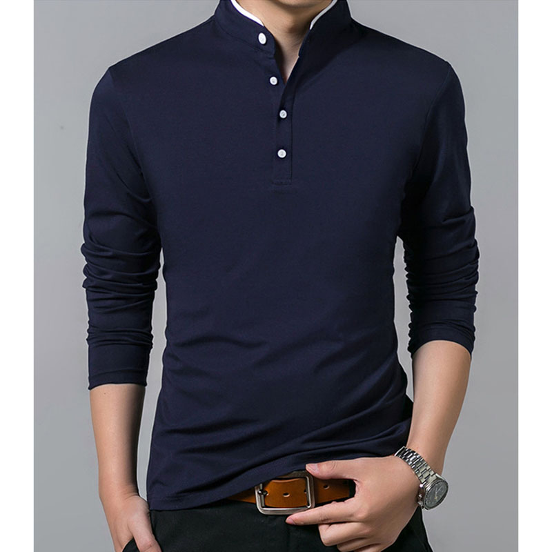 ヘンリーネック 長袖 メンズ Tシャツ カットソー ロンT カジュアル 無地 アウトドア ロングTシャツ 綿 ビジネス ゴルフウェア 
