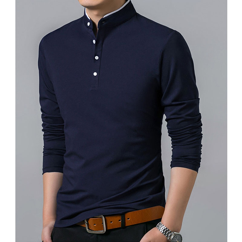 ヘンリーネック 長袖 メンズ Tシャツ カットソー ロンT カジュアル 無地 アウトドア ロングTシャツ 綿 ビジネス ゴルフウェア 