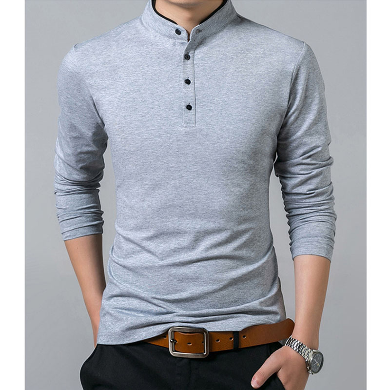 ヘンリーネック 長袖 メンズ Tシャツ カットソー ロンT カジュアル 無地 アウトドア ロングTシャツ 綿 ビジネス ゴルフウェア 