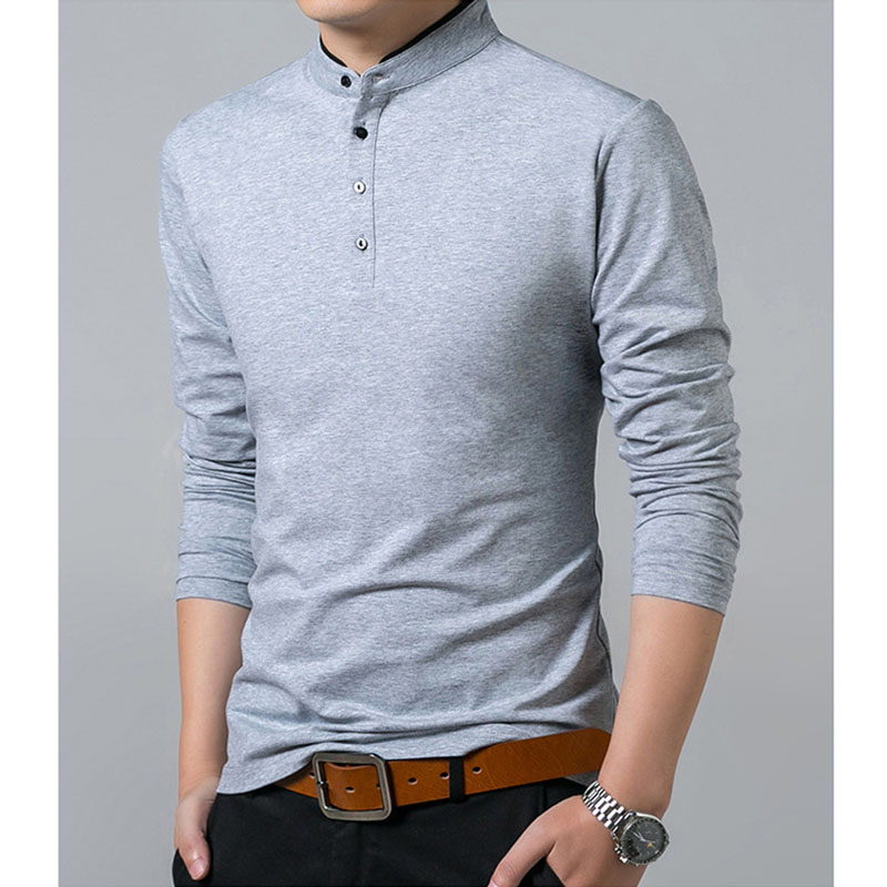 ヘンリーネック 長袖 メンズ Tシャツ カットソー ロンT カジュアル 無地 アウトドア ロングTシャツ 綿 ビジネス ゴルフウェア 