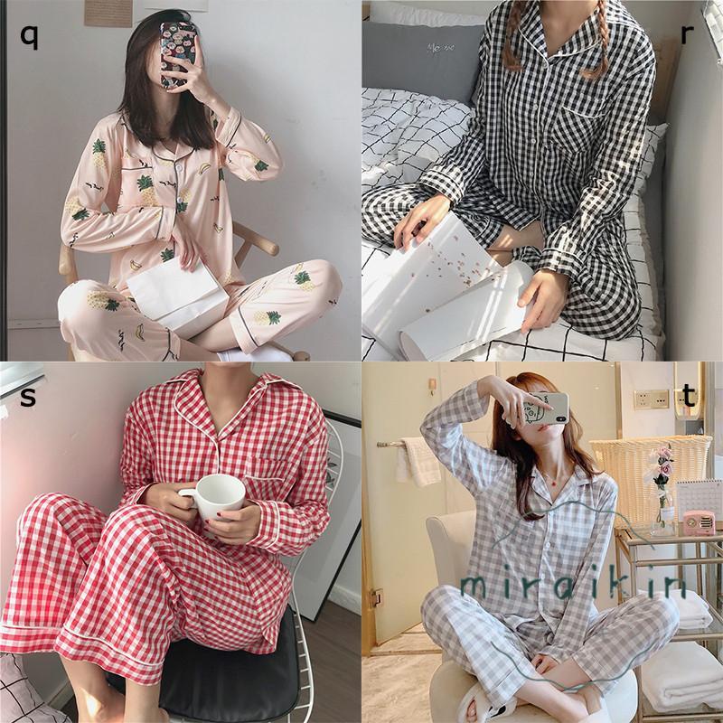 ルームウェア 長袖 レディース チェック柄 パジャマ ギンガムチェック 40代 セットアップ ナイトウェア 30代 リラックス 20代 部屋着 可愛い 50代 2点セット 