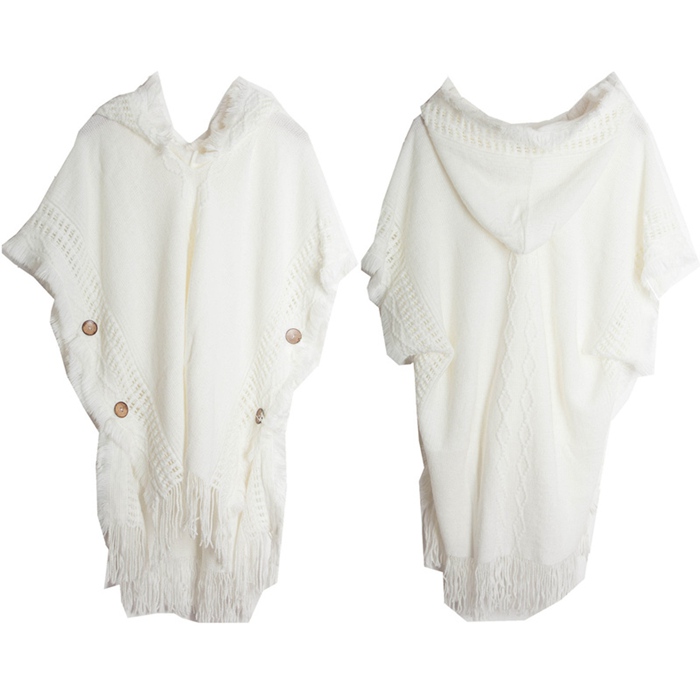 ポンチョ ポレロ ストール 大判 ショール 秋冬 レディース 大判ストール フリンジ 防寒着 ケープコート フード付き ニット 