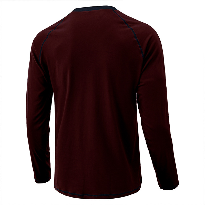 ヘンリーネックTシャツ 長袖 無地 メンズ ロングTシャツ 長袖Tシャツ 春服 インナーカジュアル ロンT カットソー 秋服 トップス 