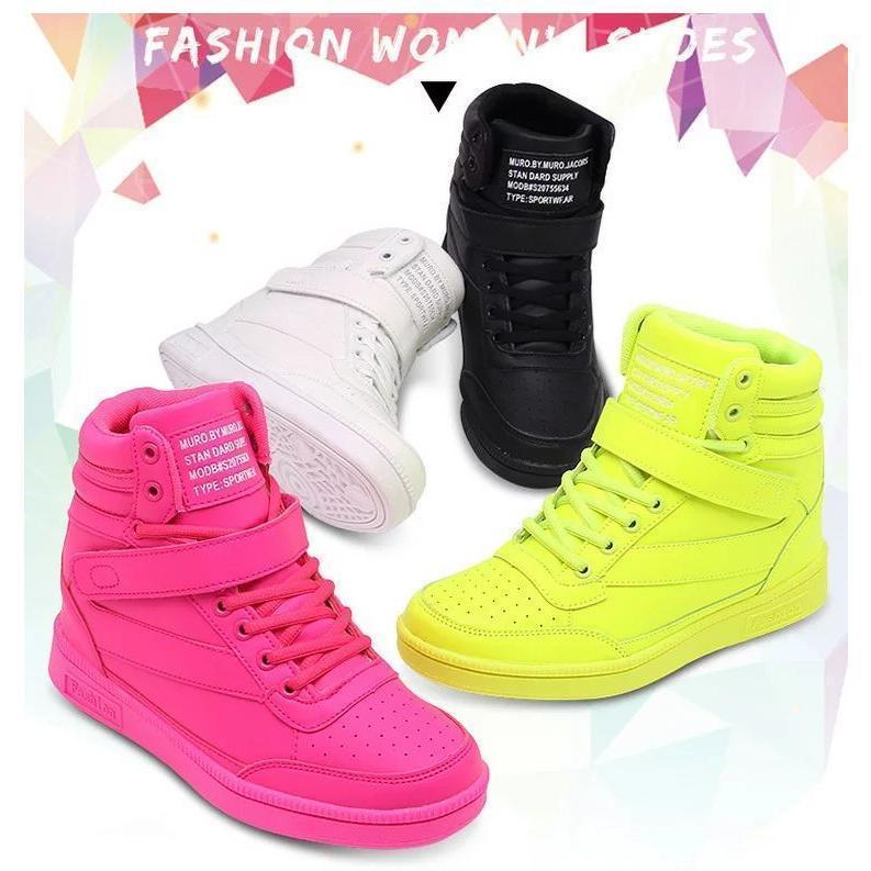 ダンスヒップホップ ハイカット 厚底 スニーカー キッズ ダンスブーツ 高校生 蛍光色 白 疲れない カジュアル HIPPOP 靴 発表会 男女兼用 大きいサイズ 