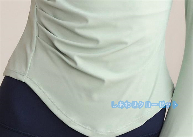 ヨガウェア レディース トップス 長袖 Tシャツ カップ付き ランニングウェア ホットヨガ 速乾 かわいい スポーツウェア 吸汗 おしゃれ フィットネス 