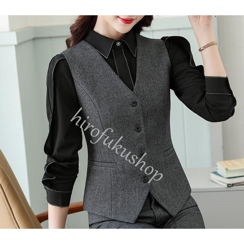 ジレ レディース ベスト 前開き スーツ ビジネス 仕事 フォーマル ノースリーブ 大きいサイズ オフィス ジャケット 制服 コート 就活 通勤 