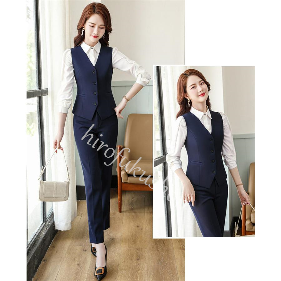 ジレ レディース ベスト 前開き スーツ ビジネス 仕事 フォーマル ノースリーブ 大きいサイズ オフィス ジャケット 制服 コート 就活 通勤 