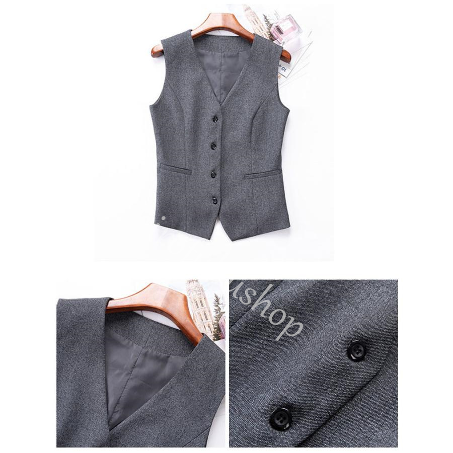 ジレ レディース ベスト 前開き スーツ ビジネス 仕事 フォーマル ノースリーブ 大きいサイズ オフィス ジャケット 制服 コート 就活 通勤 
