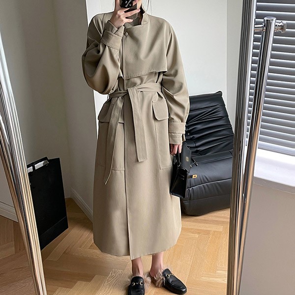 トレンチコート レディース 秋コート 小柄 着やせ 大きいサイズ ベージュ 秋物 アウター 秋服 トレンチ 春 秋 