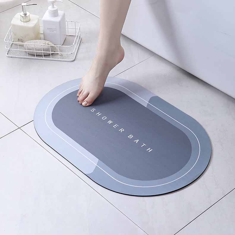 バスマットノンアスベストソフト大判大きいサイズ マット柔らか割れない足拭き お風呂 水切りマットキッチン吸水お手入れ簡単収納浴室マット 60CM*40CM  