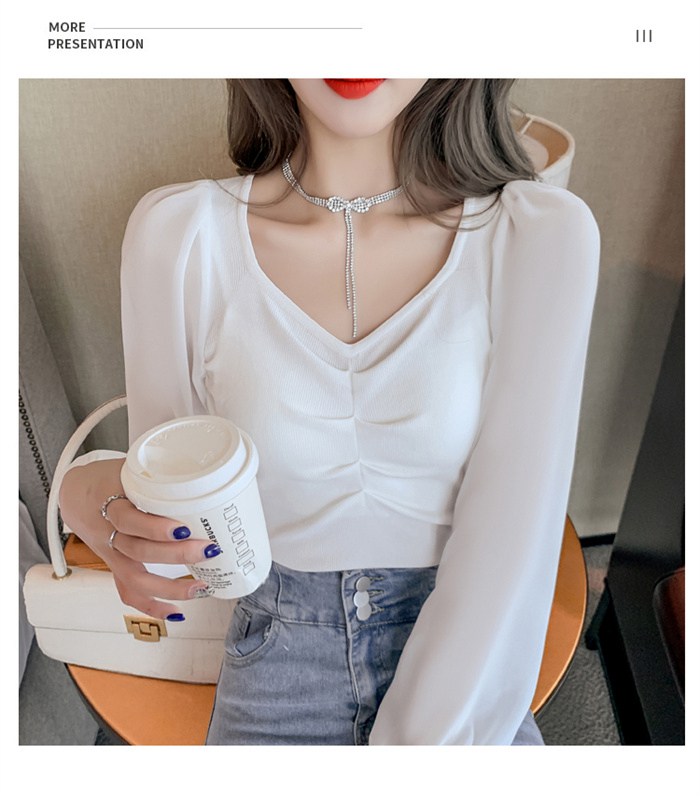 ブラウス シフォン 長袖シャツ ブラウス シフォンシャツ 春秋 インナー レディース Vネック 上品 シャツブラウス トップス 
