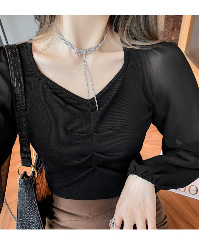 ブラウス シフォン 長袖シャツ ブラウス シフォンシャツ 春秋 インナー レディース Vネック 上品 シャツブラウス トップス 