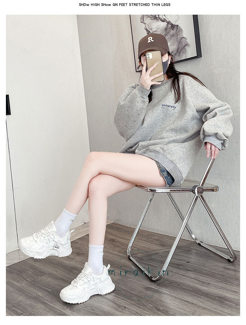 厚底スニーカー レディース 韓国風 ダッスニーカー インヒール 厚底ソール メッシュ 歩きやすい ボリューム スポーツ オルチャン カジュアル ローカット 