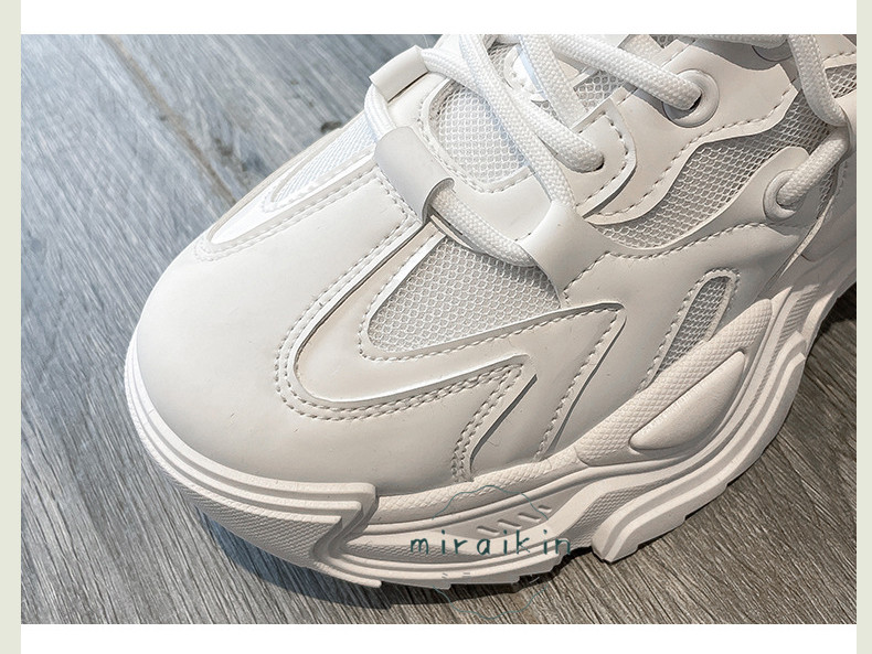 厚底スニーカー レディース 韓国風 ダッスニーカー インヒール 厚底ソール メッシュ 歩きやすい ボリューム スポーツ オルチャン カジュアル ローカット 