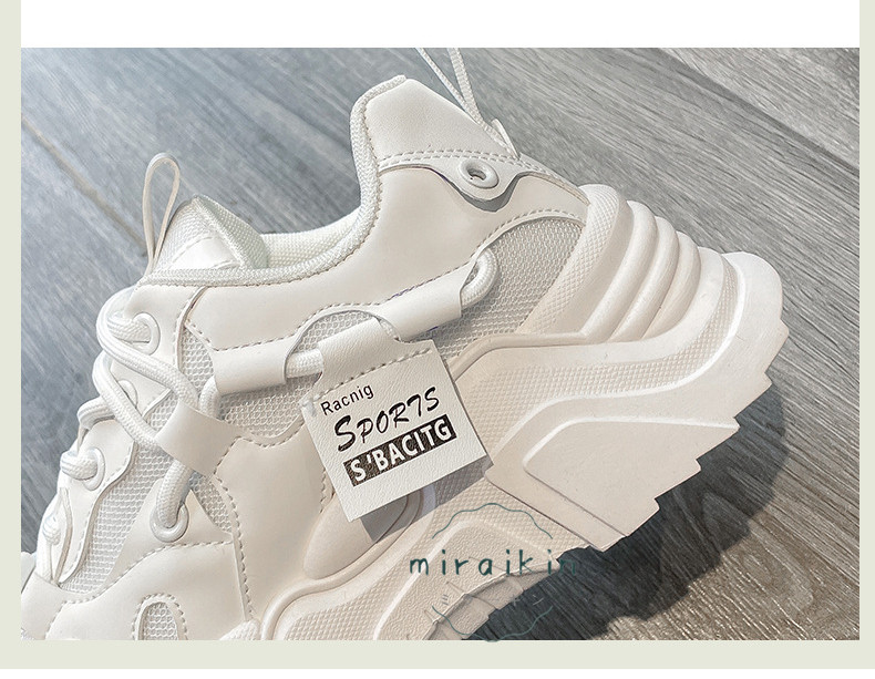 厚底スニーカー レディース 韓国風 ダッスニーカー インヒール 厚底ソール メッシュ 歩きやすい ボリューム スポーツ オルチャン カジュアル ローカット 