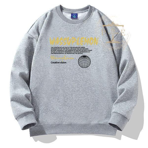 トレーナー メンズ フリース裏起毛 トレーナー もこもこ トレーナー 防寒 暖かい ルームウェア 裏起毛 フプリント 部屋着 部屋着 暖かい 