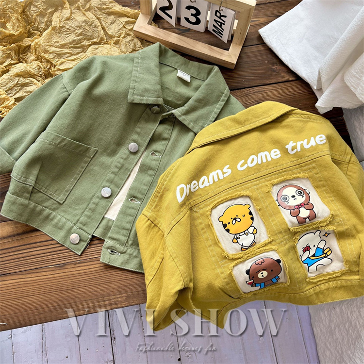 キッズ アウター 長袖 トップス シンプル 襟付き 動きやすい アニマル あわせやすい ゆったり カジュアル おしゃれ 着やすい コットン 