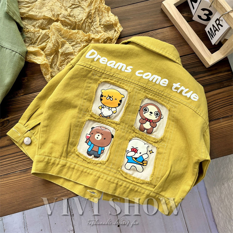 キッズ アウター 長袖 トップス シンプル 襟付き 動きやすい アニマル あわせやすい ゆったり カジュアル おしゃれ 着やすい コットン 