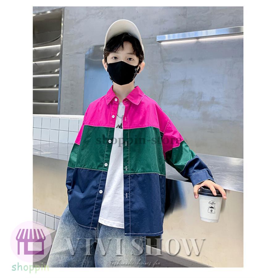 キッズ 長袖 トップス カジュアル アウター おしゃれ ゆったり 着やすい シンプル あわせやすい 動きやすい カラフル 